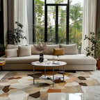 31.5" Round Coffee Table - 2-Tier Sintered Stone Top, Aluminum Alloy Frame, Storage Shelf, Modern Minimalist, White & Black