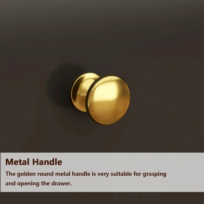 White Lacquer 6 Drawer Dresser with Gold Metal Handles & Legs - Modern Bedroom Storage Cabinet, MDF Construction, Easy Assembly