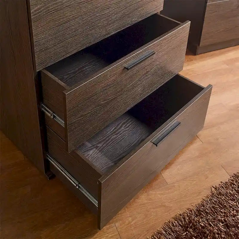 Farmhouse 4-Drawer Jumbo Chest - Extra Deep Storage, Water & Scratch Resistant, E0 Eco-Friendly Board, Rustic Modern Style