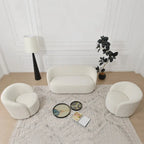 Swivel Accent Barrel Chair Set of 2 34"W Upholstered 360° Rotation Solid Wood Frame No Assembly Modern