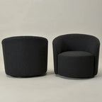 Swivel Accent Barrel Chair Set of 2 34"W Upholstered 360° Rotation Solid Wood Frame No Assembly Modern