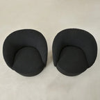 Swivel Accent Barrel Chair Set of 2 34"W Upholstered 360° Rotation Solid Wood Frame No Assembly Modern