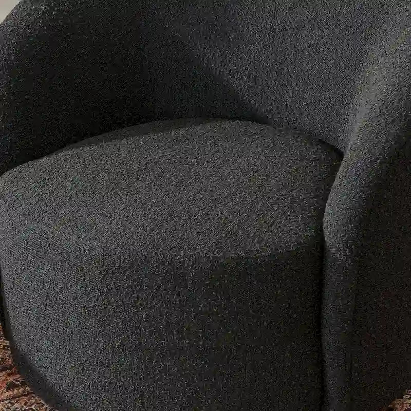 Swivel Accent Barrel Chair Set of 2 34"W Upholstered 360° Rotation Solid Wood Frame No Assembly Modern