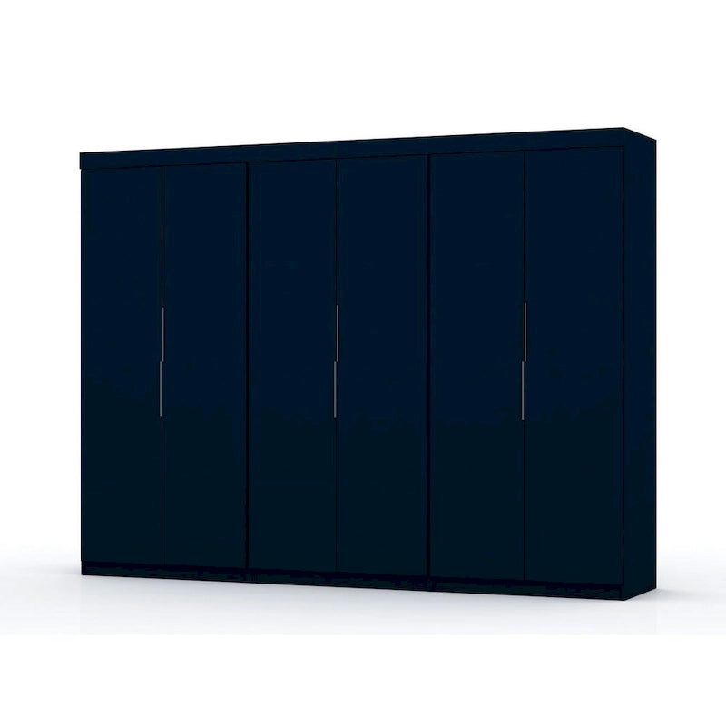 Modern 3-Sectional Wardrobe Closet Set - 6 Drawers, 12 Cubbies, Soft Close Doors, 107.94"L x 81.3"H x 21.65"D Storage System