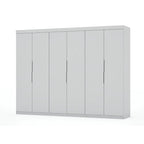 Modern 3-Sectional Wardrobe Closet Set - 6 Drawers, 12 Cubbies, Soft Close Doors, 107.94"L x 81.3"H x 21.65"D Storage System