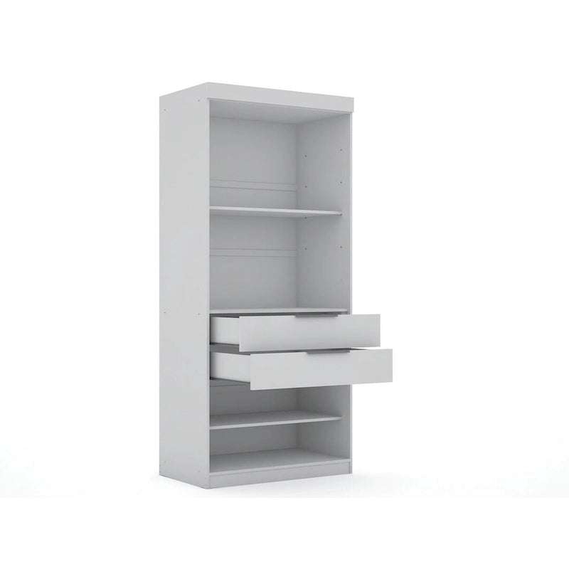 Modern 3-Sectional Wardrobe Closet Set - 6 Drawers, 12 Cubbies, Soft Close Doors, 107.94"L x 81.3"H x 21.65"D Storage System
