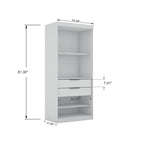 Modern 3-Sectional Wardrobe Closet Set - 6 Drawers, 12 Cubbies, Soft Close Doors, 107.94"L x 81.3"H x 21.65"D Storage System