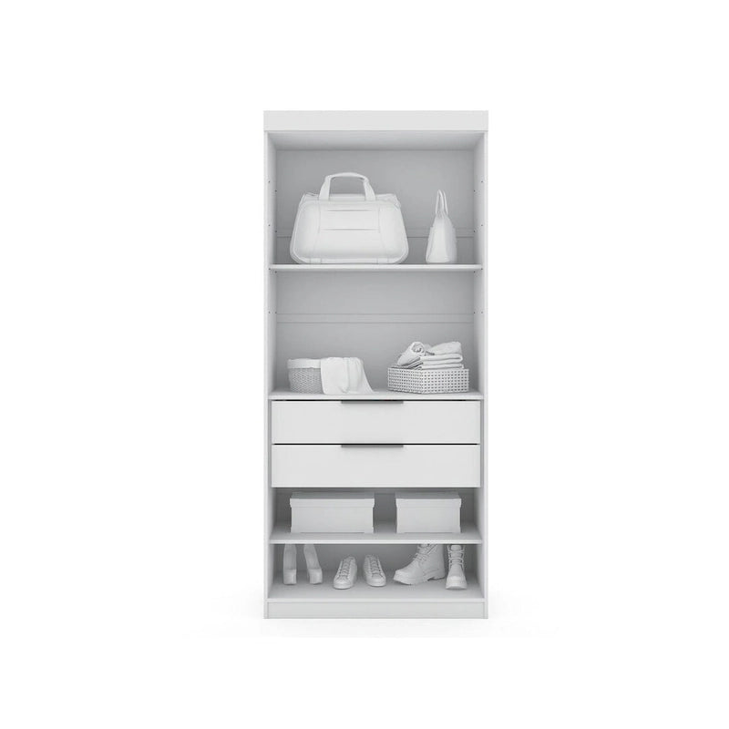 Modern 3-Sectional Wardrobe Closet Set - 6 Drawers, 12 Cubbies, Soft Close Doors, 107.94"L x 81.3"H x 21.65"D Storage System