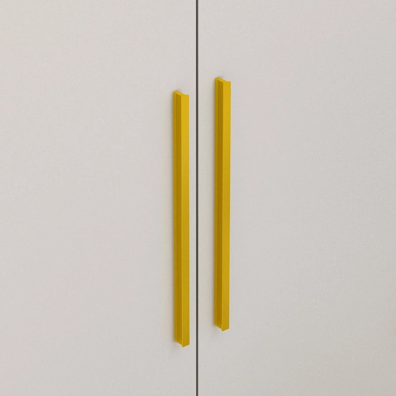 Modern Wooden Wardrobe Closet with 2 Doors, 2 Drawers & Hanging Rail - 70.9"H x 31.5"W x 19.1"D Storage Armoire