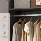 Modern Wooden Wardrobe Closet with 2 Doors, 2 Drawers & Hanging Rail - 70.9"H x 31.5"W x 19.1"D Storage Armoire