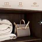 Modern Wooden Wardrobe Closet with 2 Doors, 2 Drawers & Hanging Rail - 70.9"H x 31.5"W x 19.1"D Storage Armoire