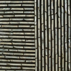 14" Square Stool with Mother-of-Pearl Tile Pattern - 14"W x 14"D x 19"H, Black Variegated, Coastal-Chic Modern Accent Table