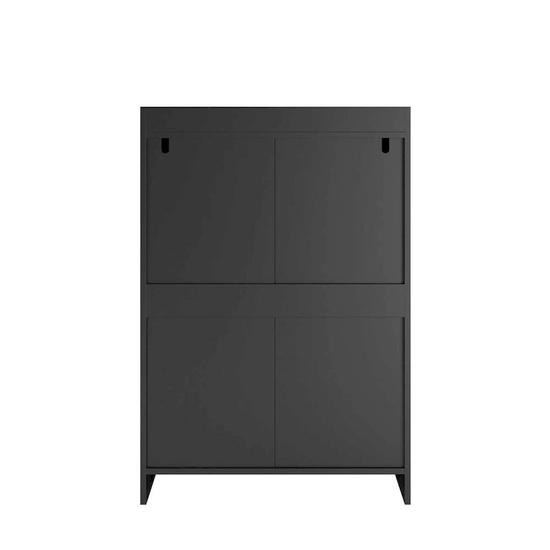 4 Drawer Handleless Dresser - 25.6"W x 15.8"D x 38.4"H Modern Freestanding Storage Chest, MDF Construction for Bedroom Office
