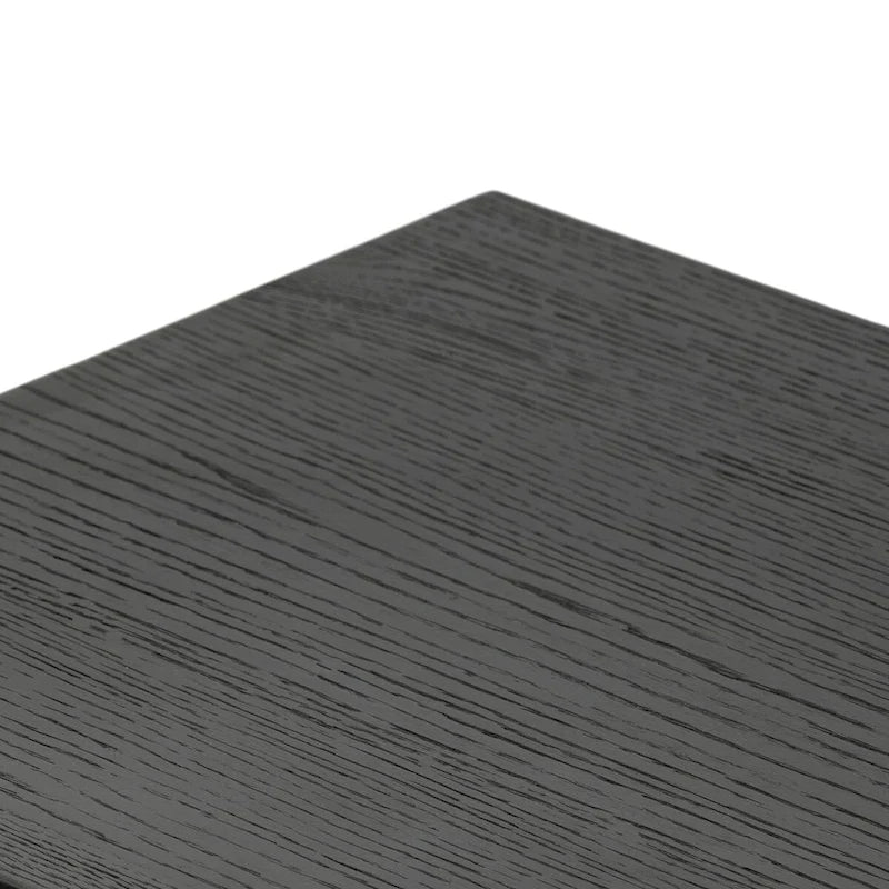 Oak Veneer Chest with Distressed Black Solid Oak Legs - Varied-Size Drawers, Antique European Style, Modern Bedroom Storage