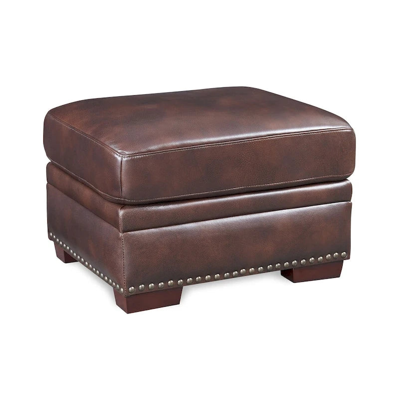 Toulouse Top Grain Leather Ottoman